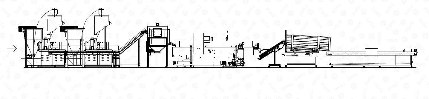 Layout der Maislocken-Produktionslinie