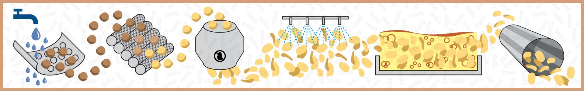 Línea de producción de papas fritas