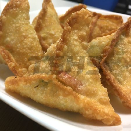 Frittura di Samosa su nastro trasportatore continuo (Canada) - Macchina per ravioli fritti
